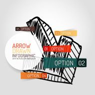 Vector hand drawn arrow design and infographics N2
