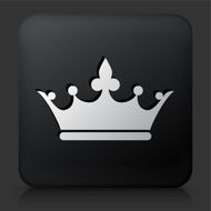 Black Square Button with Crown Icon N32
