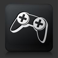 Black Square Button with Game Controller Icon N5