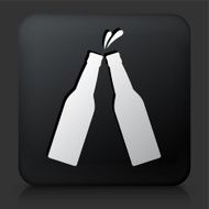 Black Square Button with Bottle Toast Icon N2