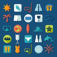 Set of summer tourism icons N513