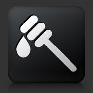 Black Square Button with Dripping Honey Icon