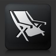 Black Square Button with Beach Chair Icon N2