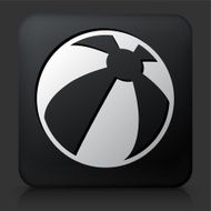Black Square Button with Beach Ball