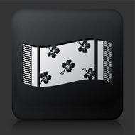 Black Square Button with Beach Towel Icon