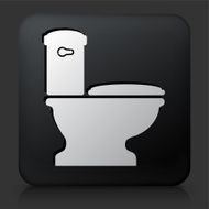 Black Square Button with Toilet Icon