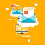 flat design concept of newsletter N2
