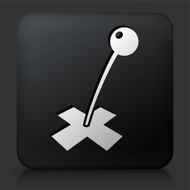 Black Square Button with Destination Mark