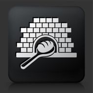 Black Square Button with Baking Bread Icon