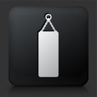 Black Square Button with Punching Bag Icon N2