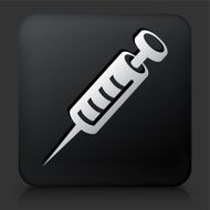 Black Square Button with Syringe Icon N2