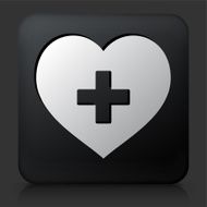 Black Square Button with Heart Icon N2