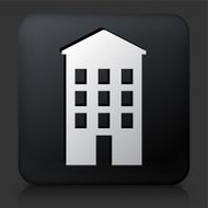 Black Square Button with Building Icon N42