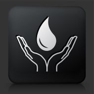 Black Square Button with Blood Donation Icon N4