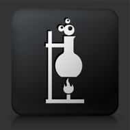 Black Square Button with Heating Flask Icon