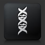 Black Square Button with DNA Icon N2