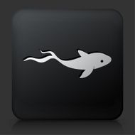 Black Square Button with Fish Icon N4