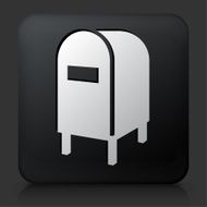 Black Square Button with Mail Box Icon N3
