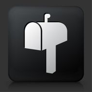 Black Square Button with Mail Box Icon N4