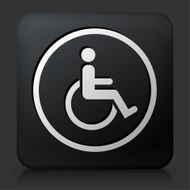 Black Square Button with Wheelchair Icon N2