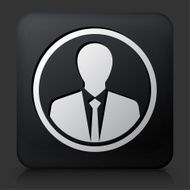 Black Square Button with Businessman Icon N2