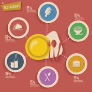Food concept info graphic design red version clean vector
