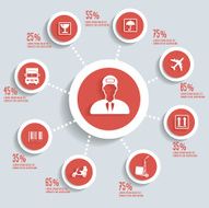 Logistic info graphic design concept red version