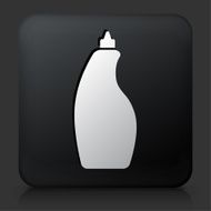 Black Square Button with Laundry Detergent Icon N3