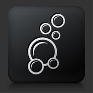 Black Square Button with Soap Bubbles Icon