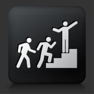 Black Square Button with Steps to Success Icon
