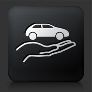 Black Square Button with Holding Car Icon N2