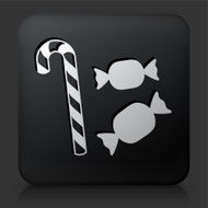Black Square Button with Candy