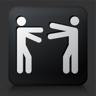 Black Square Button with Hugging Icon