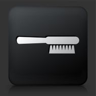 Black Square Button with Cleaning Brush Icon N2