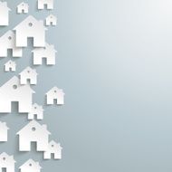 White Paper Houses Side Background