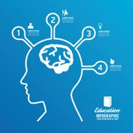 vector brain design diagram line infographics options banner N2