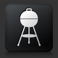 Black Square Button with Closed Grill