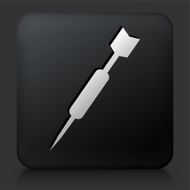 Black Square Button with Sharp Dart