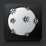 Black Square Button with Solar Flare