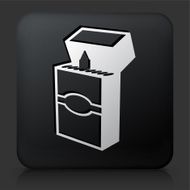 Black Square Button with Crayon Box Icon