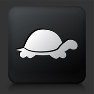 Black Square Button with Turtle Icon