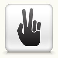 White Square Button with Two Fingers