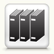 White Square Button with Books Icon N2