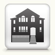 White Square Button with House Icon
