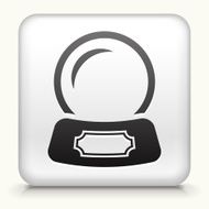 White Square Button with Snow Globe