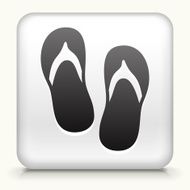 White Square Button with Sandles Icon