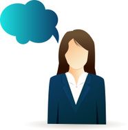 Business woman with speech bubble