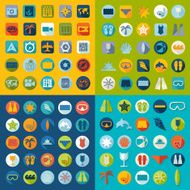 Set of summer tourism icons N514