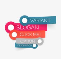Vector stickers with text on white background