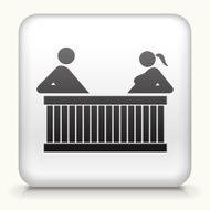 White Square Button with Jacuzzi Icon